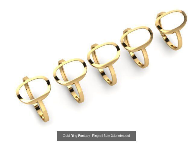 Gold Ring Jewelry Ring stl 3dm 3dprintmodel 3D Model Collection_27