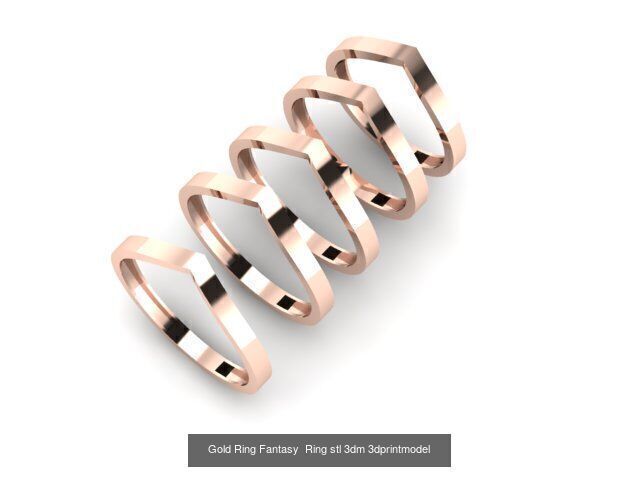 Gold Ring Jewelry Ring stl 3dm 3dprintmodel 3D Model Collection_13