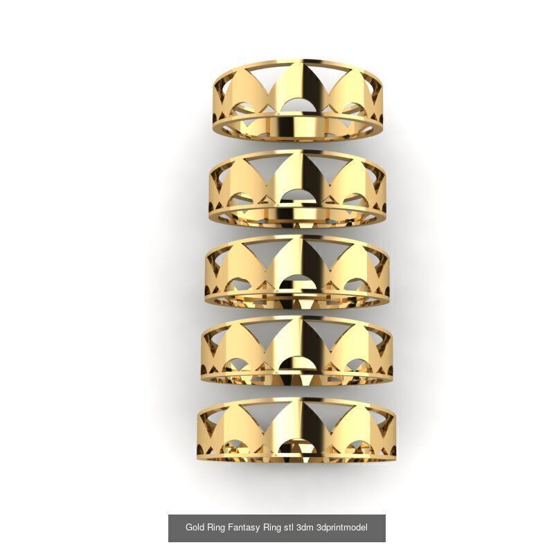 Gold Ring Jewelry Ring stl 3dm 3dprintmodel 3D Model Collection_51