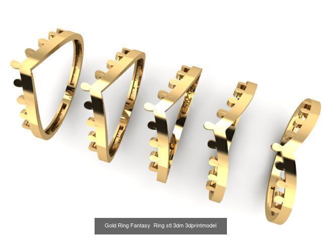 Gold Ring Jewelry Ring stl 3dm 3dprintmodel 3D Model Collection_30
