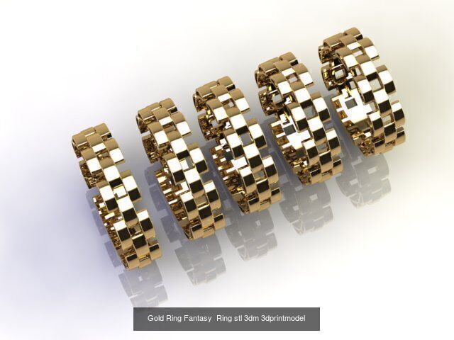 Gold Ring Jewelry Ring stl 3dm 3dprintmodel 3D Model Collection_19