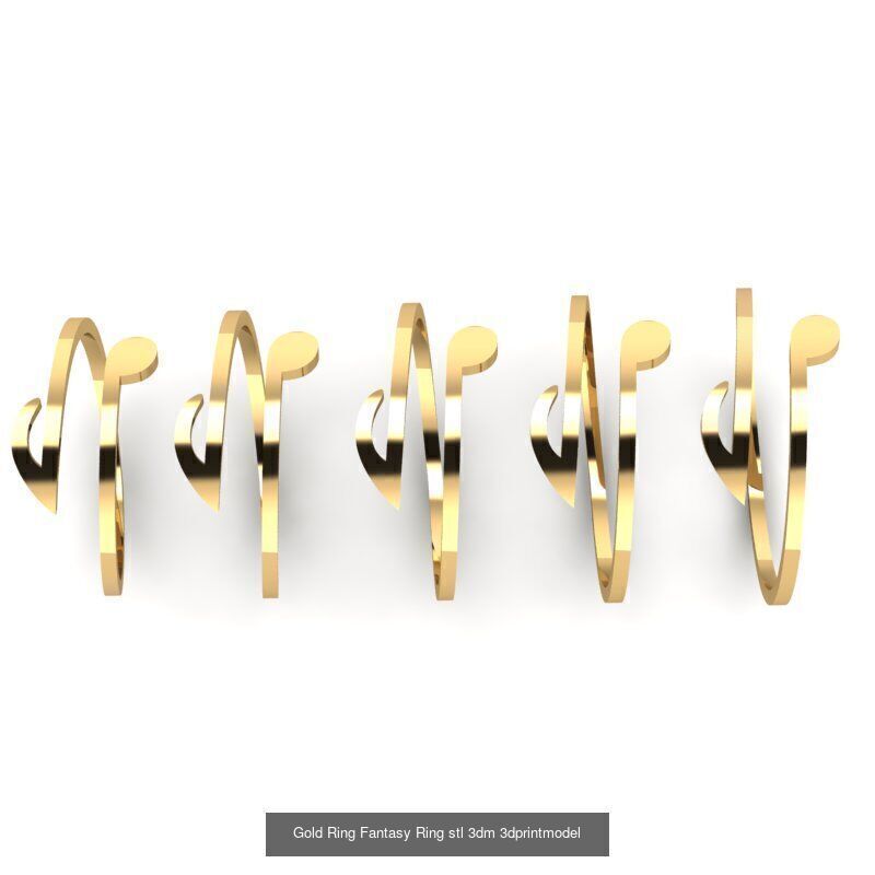 Gold Ring Jewelry Ring stl 3dm 3dprintmodel 3D Model Collection_58