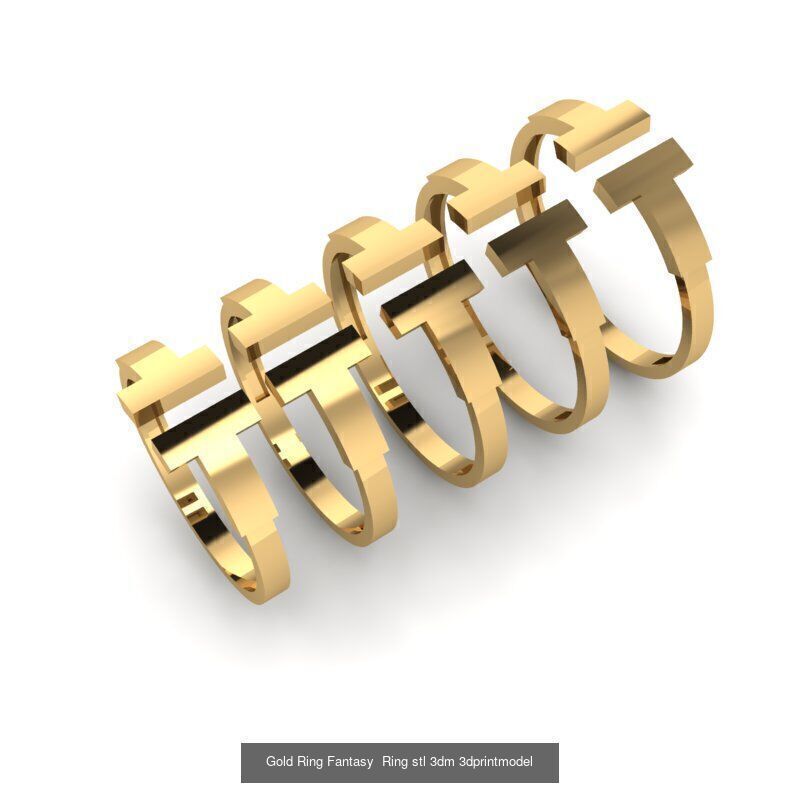 Gold Ring Jewelry Ring stl 3dm 3dprintmodel 3D Model Collection_20