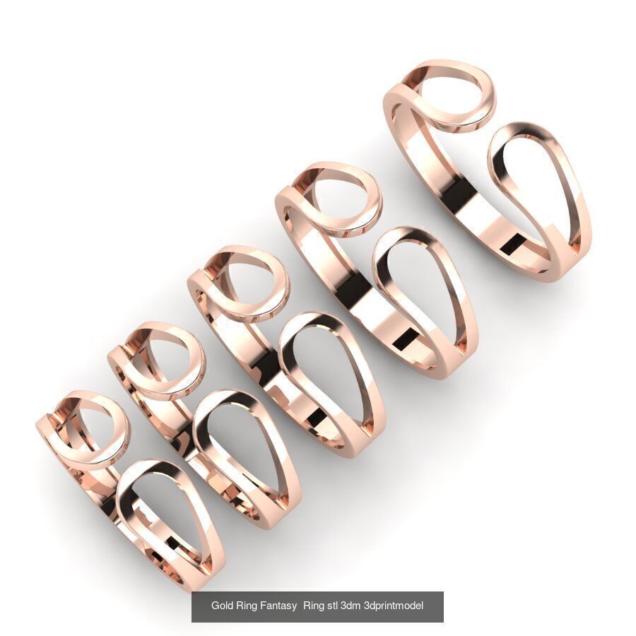 Gold Ring Jewelry Ring stl 3dm 3dprintmodel 3D Model Collection_31