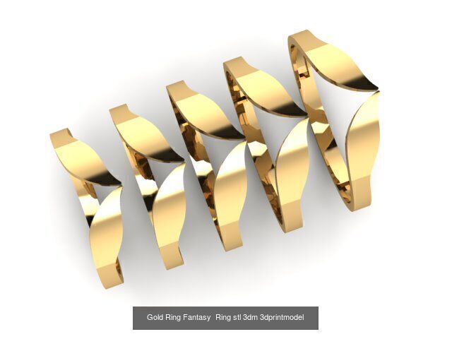 Gold Ring Jewelry Ring stl 3dm 3dprintmodel 3D Model Collection_26