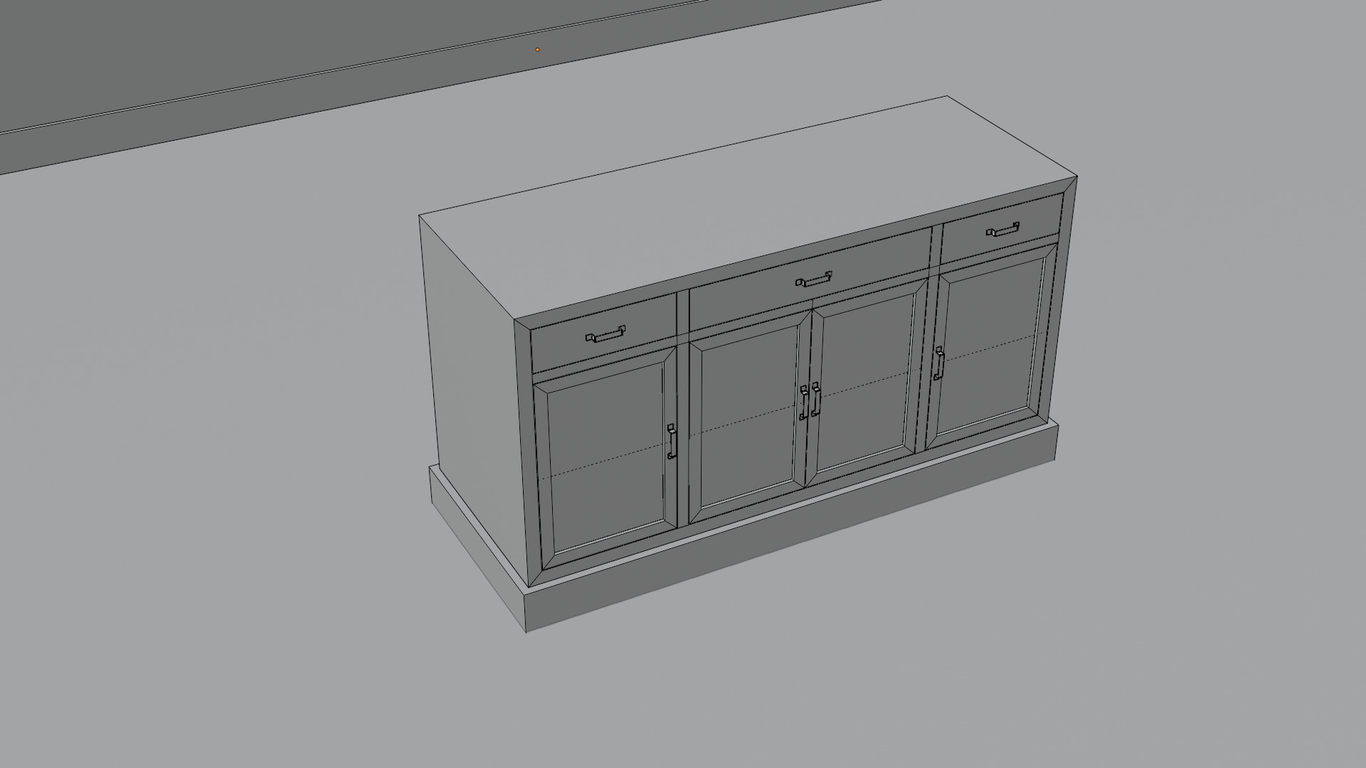 Low Poly Sideboard Game Ready Furniture  Free low-poly 3D model_10