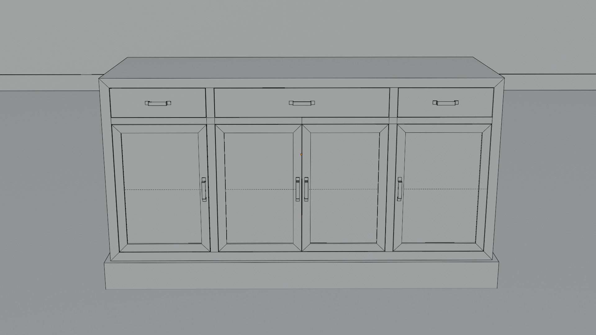 Low Poly Sideboard Game Ready Furniture  Free low-poly 3D model_12