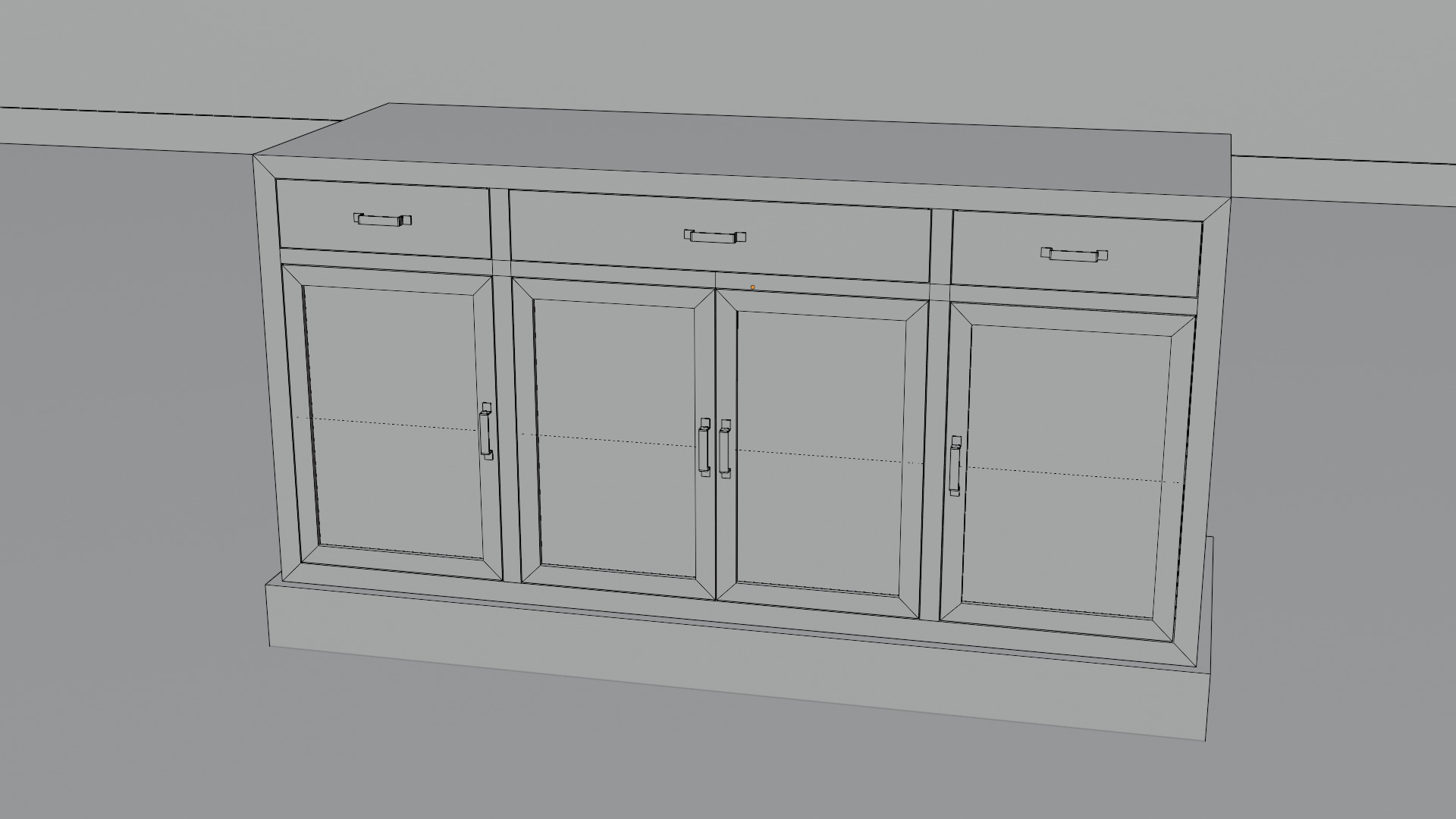 Low Poly Sideboard Game Ready Furniture  Free low-poly 3D model_14