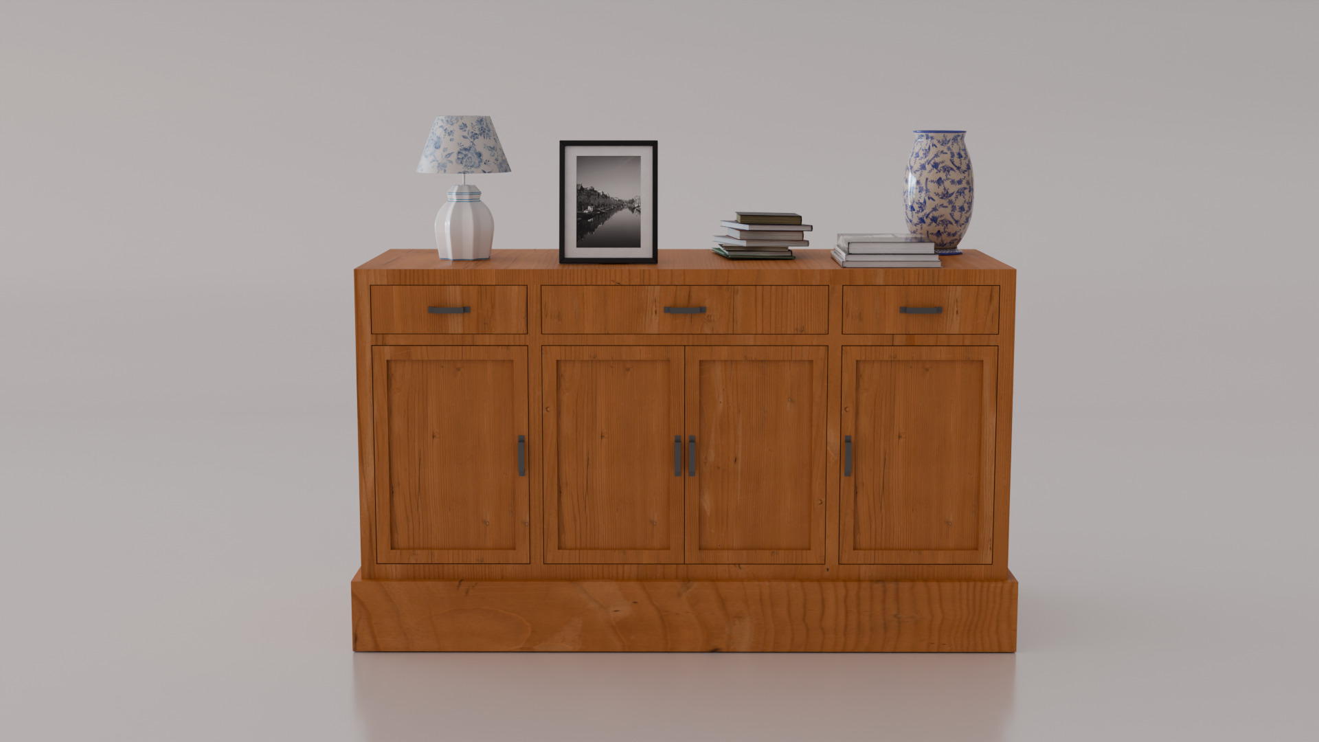 Low Poly Sideboard Game Ready Furniture  Free low-poly 3D model_1