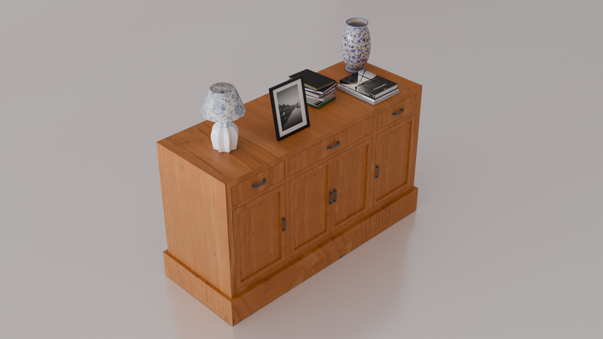 Low Poly Sideboard Game Ready Furniture  Free low-poly 3D model_3
