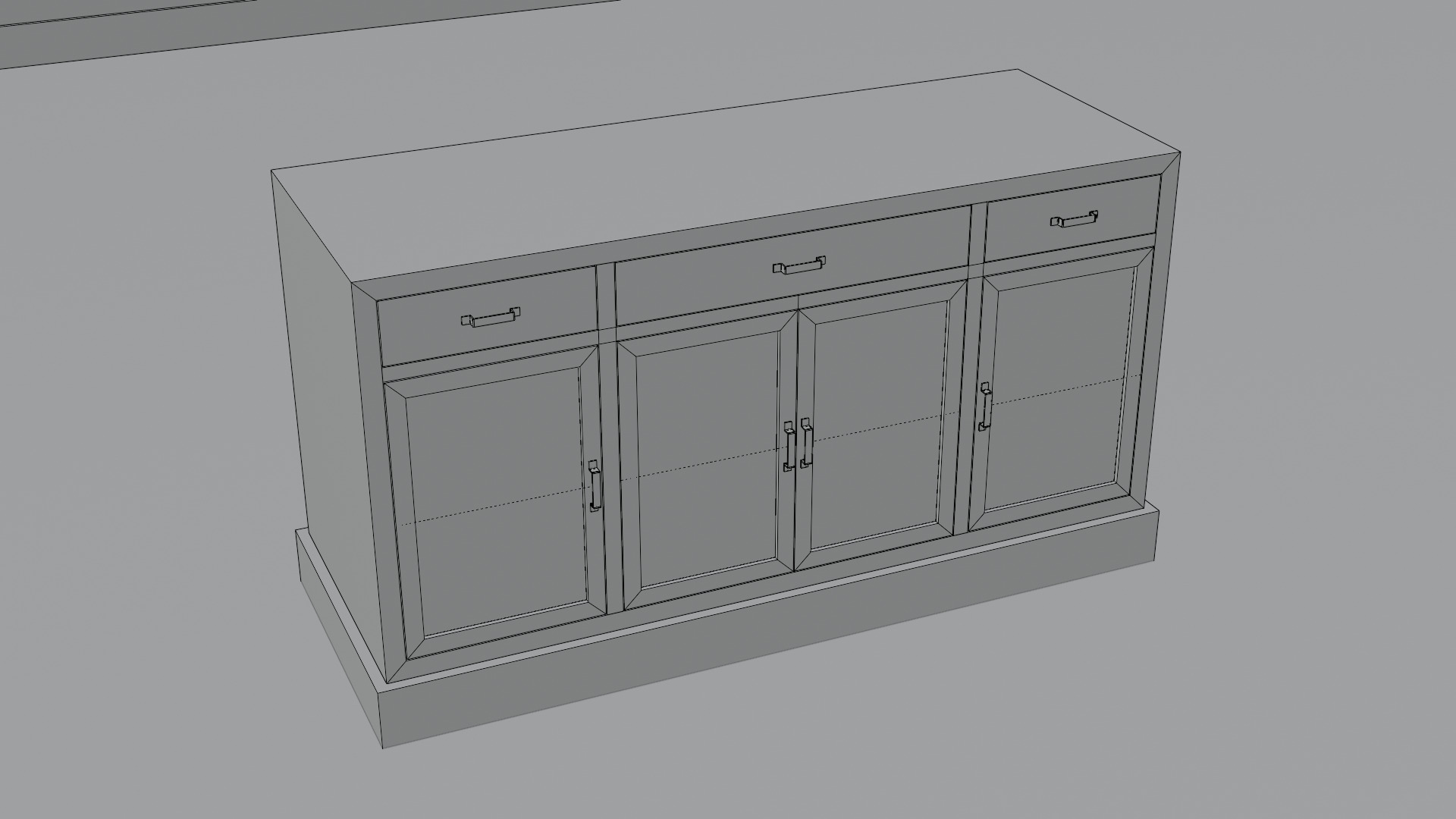 Low Poly Sideboard Game Ready Furniture  Free low-poly 3D model_13