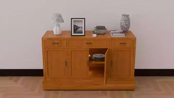 Low Poly Sideboard Game Ready Furniture 