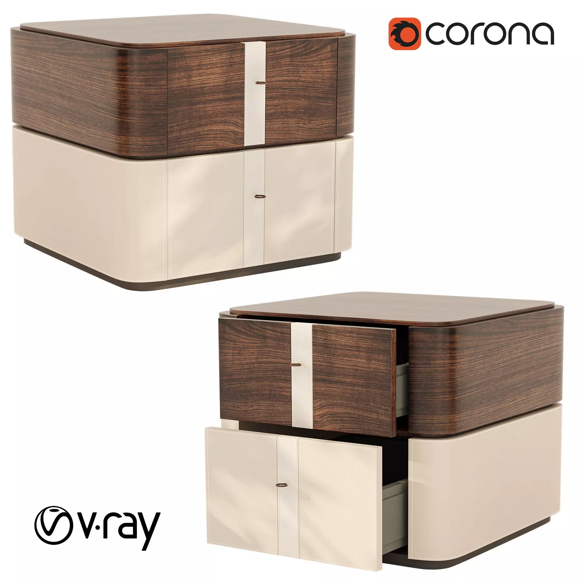 Nightstand Low-poly 3D model_0