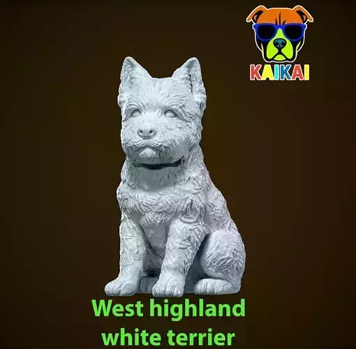 West Highland White Terrier Dog model - statue - 3D print 3D print model