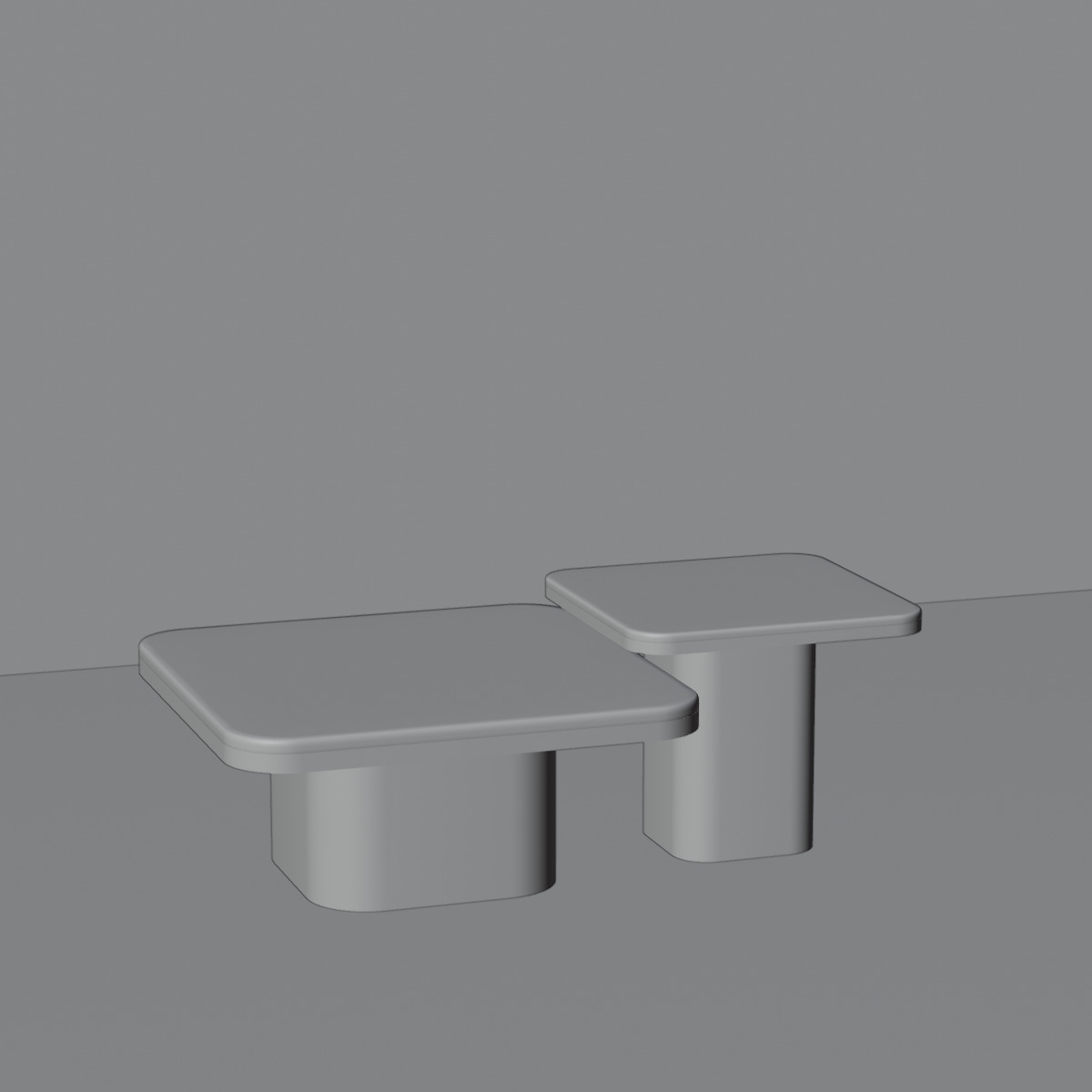 Modern Marble Coffee Table Set Low-poly 3D model_4