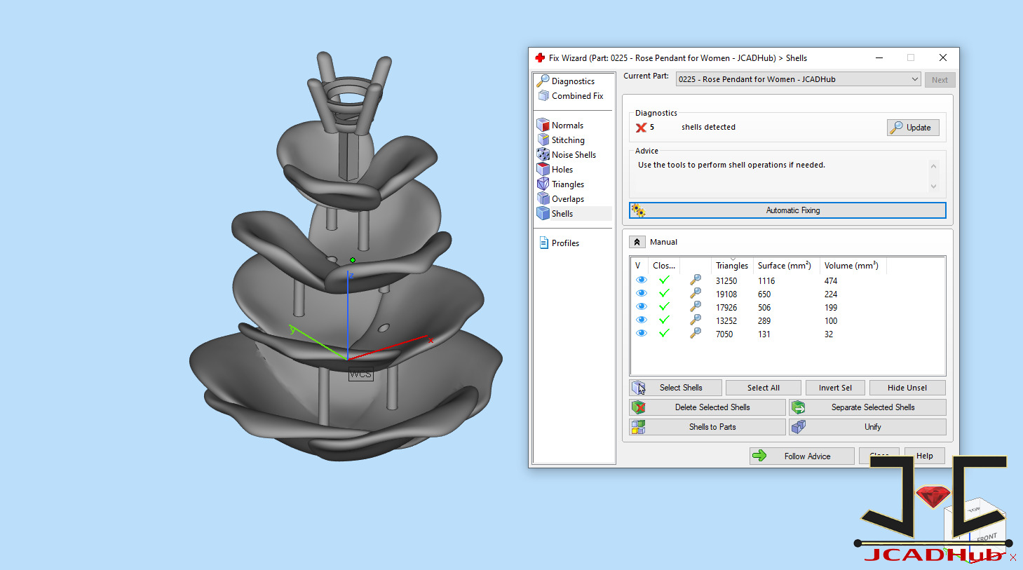 0225 - Rose Pendant for Women - JCADHub 3D print model_4