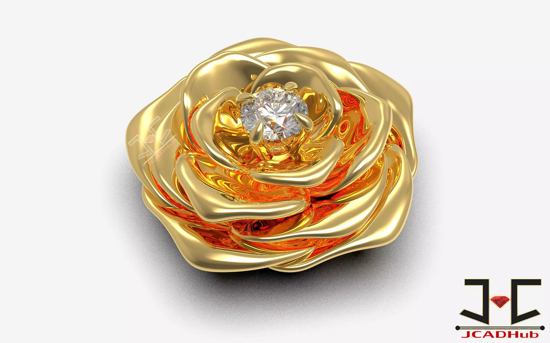 0225 - Rose Pendant for Women - JCADHub 3D print model_0