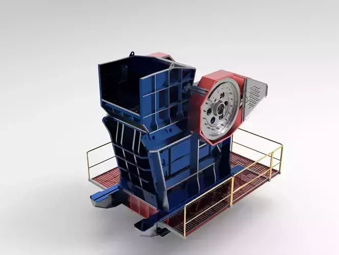 Realistic Jaw Crusher Full-Scale 3D Model  