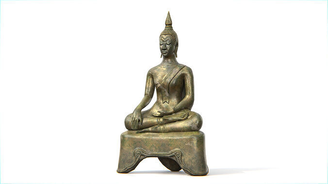Ancient Thai Buddha Statue No01 Low-poly 3D model