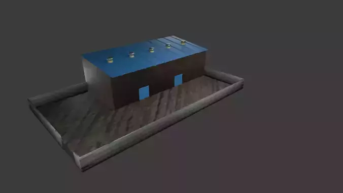Realistic Industrial Factory Building Low Poly 3D Model