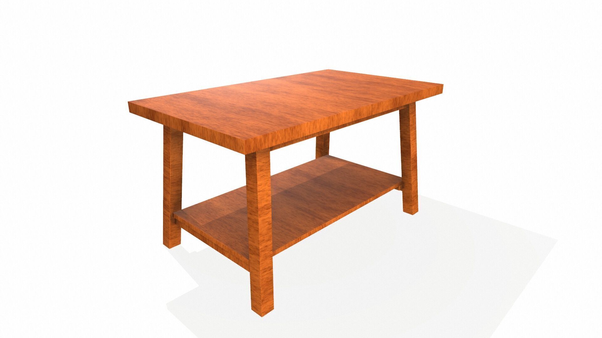 Wooden Table Low-poly 3D model_5