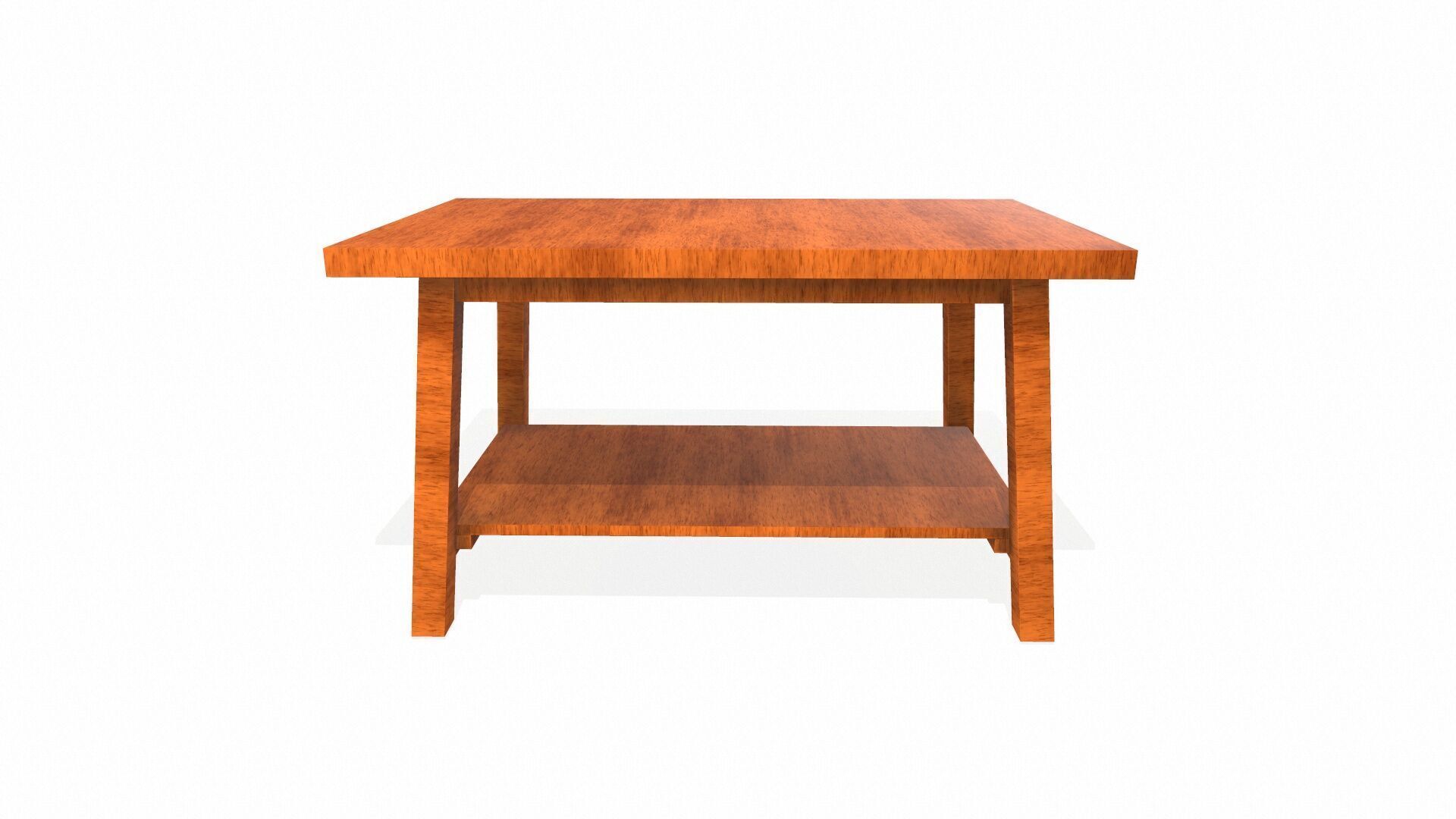 Wooden Table Low-poly 3D model_2