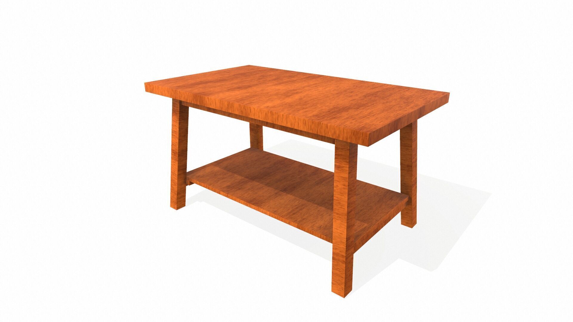 Wooden Table Low-poly 3D model_3