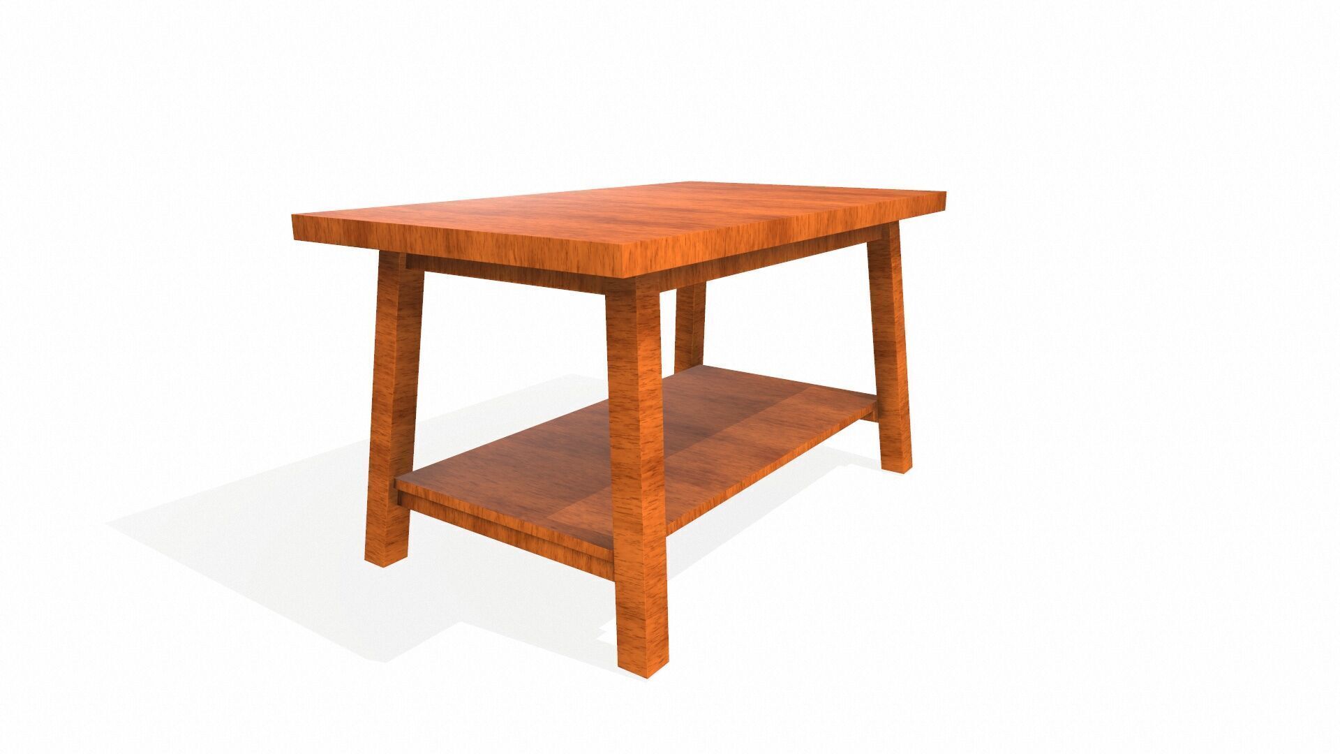 Wooden Table Low-poly 3D model_8
