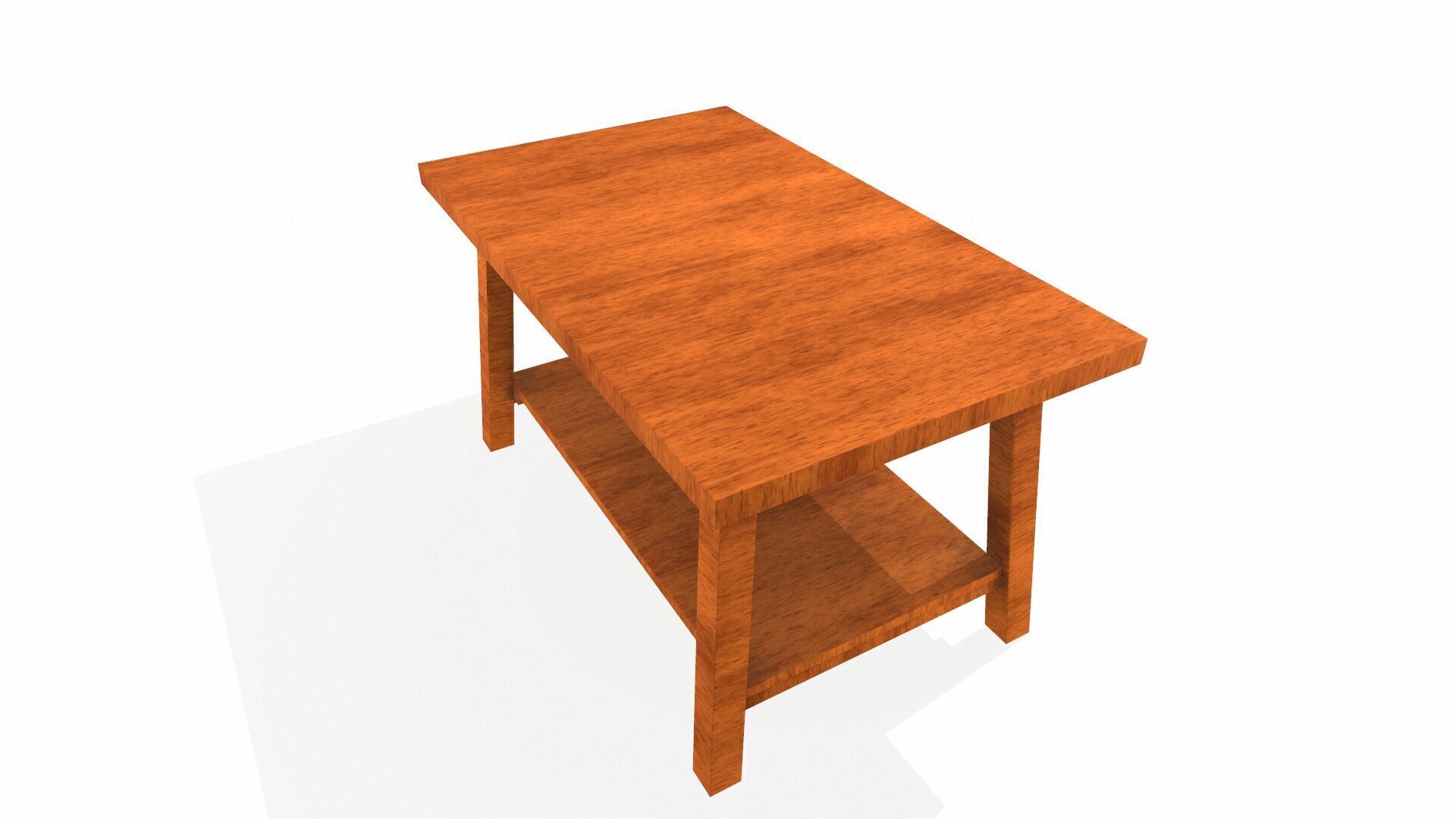 Wooden Table Low-poly 3D model_7