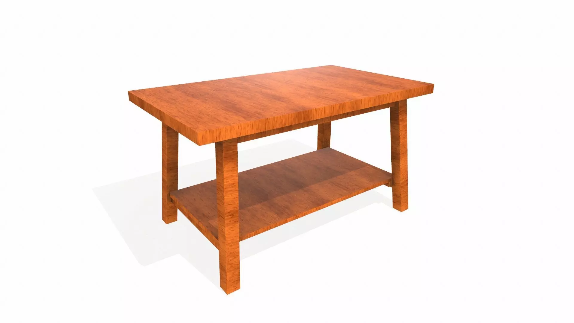 Wooden Table Low-poly 3D model_0
