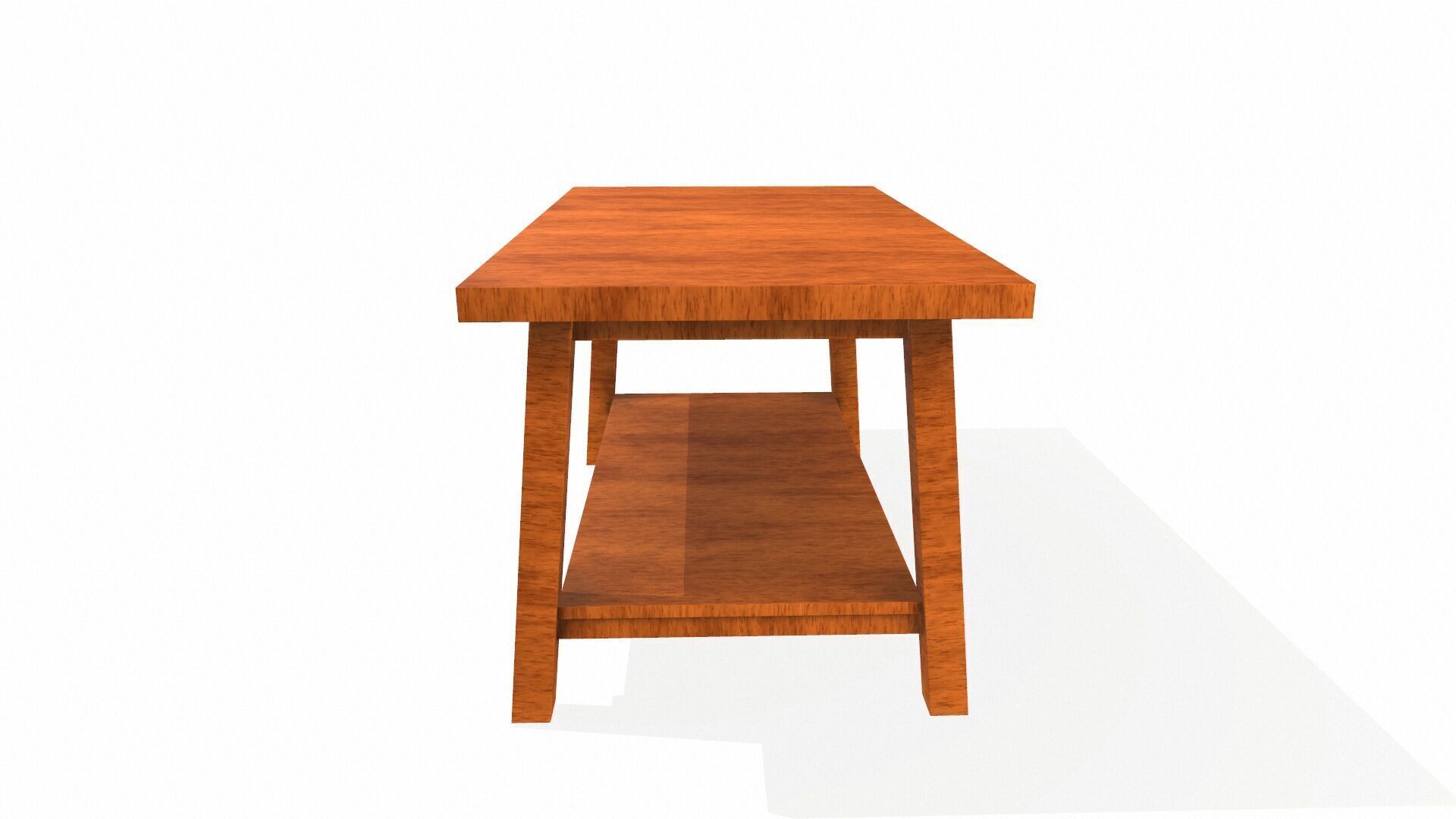 Wooden Table Low-poly 3D model_4