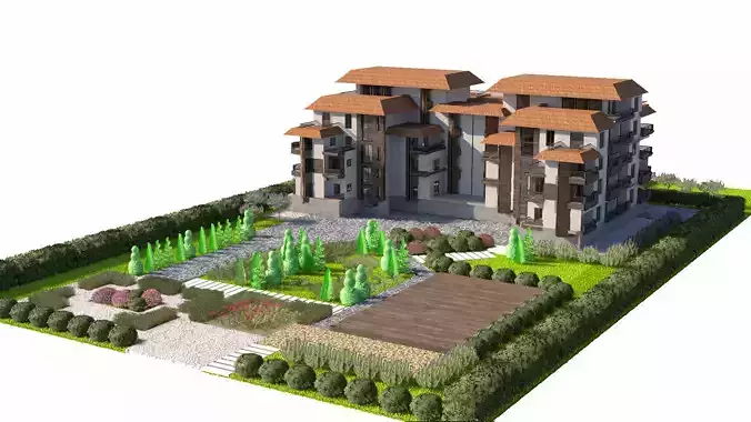 Residential Estate with Lush Garden Environment