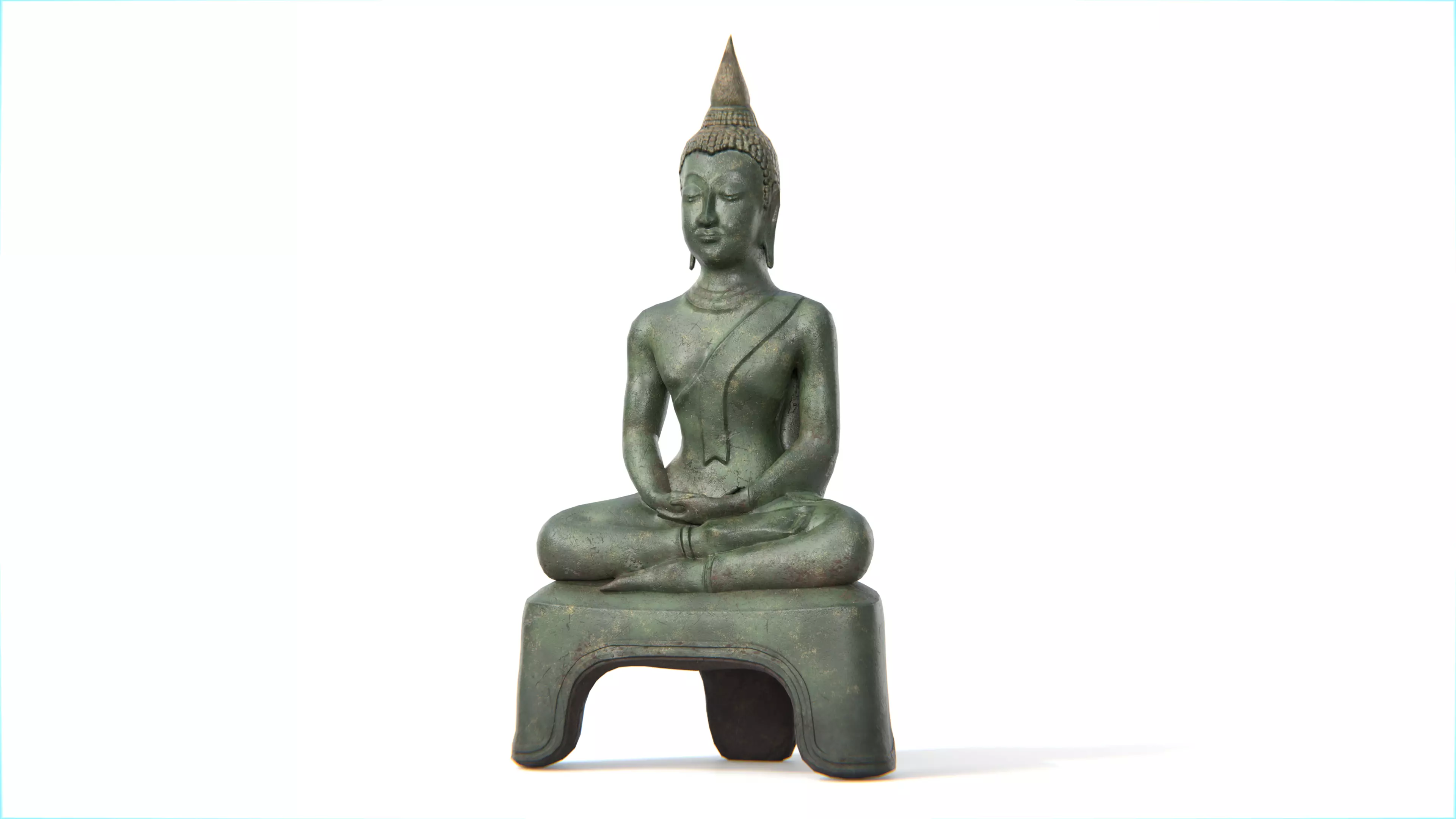 Ancient Thai Buddha Statue No02 Low-poly 3D model_0
