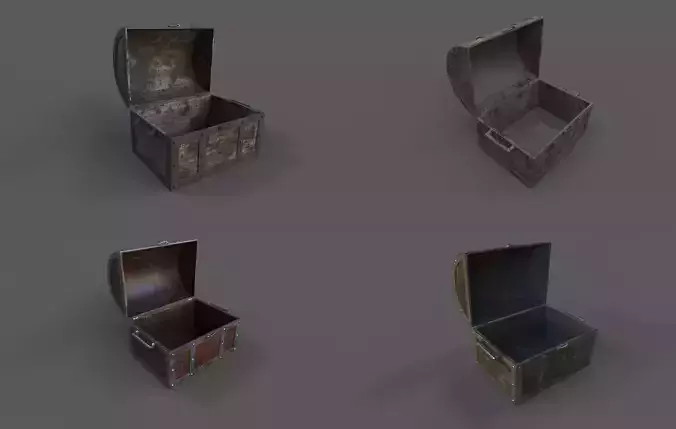 Pack 4 Chest-Storage Box 3D Model