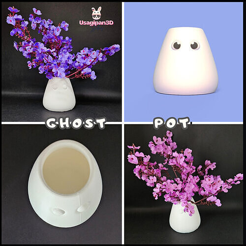 Cute Ghost Pot 3D print model