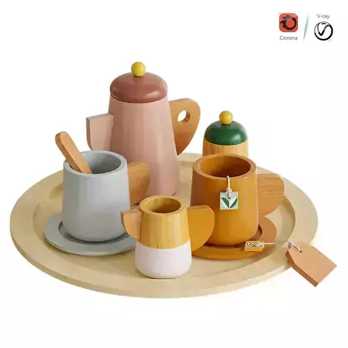Wooden tea set