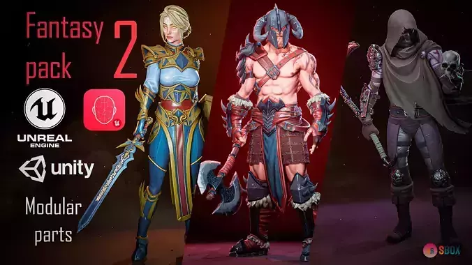 Fantasy Pack 2 Low-poly 3D model