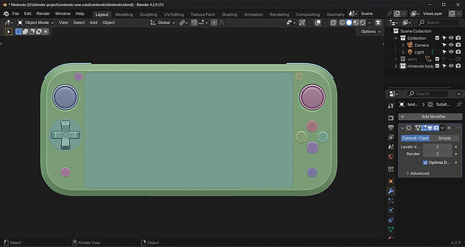 Nintendo Style Handheld Console 3D Model  3D model