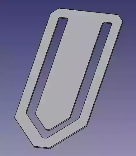 Geometric Blank Bookmark 3D Model