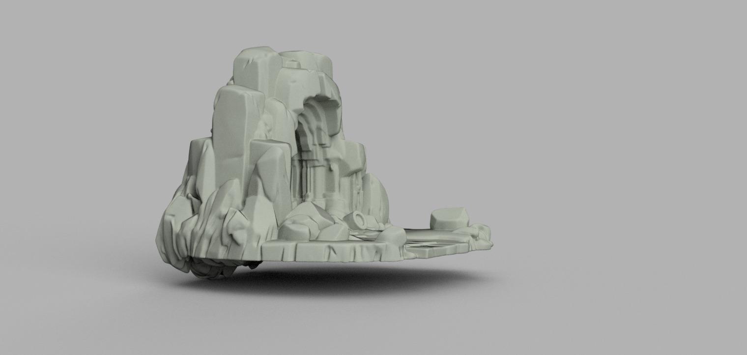 Ancient Cave Entrance Aquarium-Terrarium Decor 3D print model_1