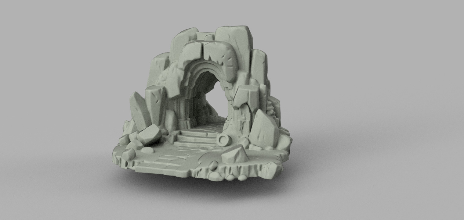 Ancient Cave Entrance Aquarium-Terrarium Decor 3D print model_4