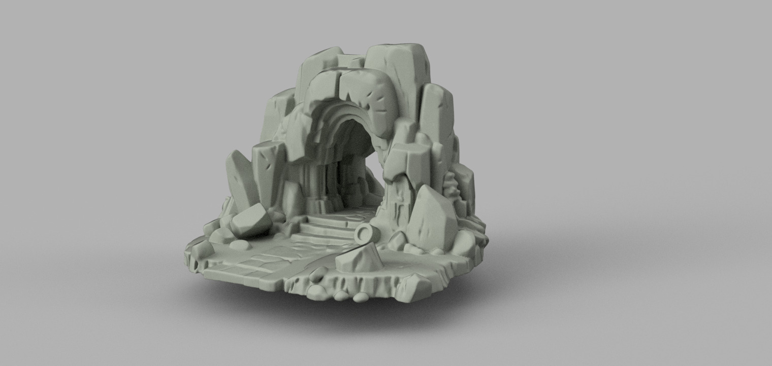 Ancient Cave Entrance Aquarium-Terrarium Decor 3D print model_0