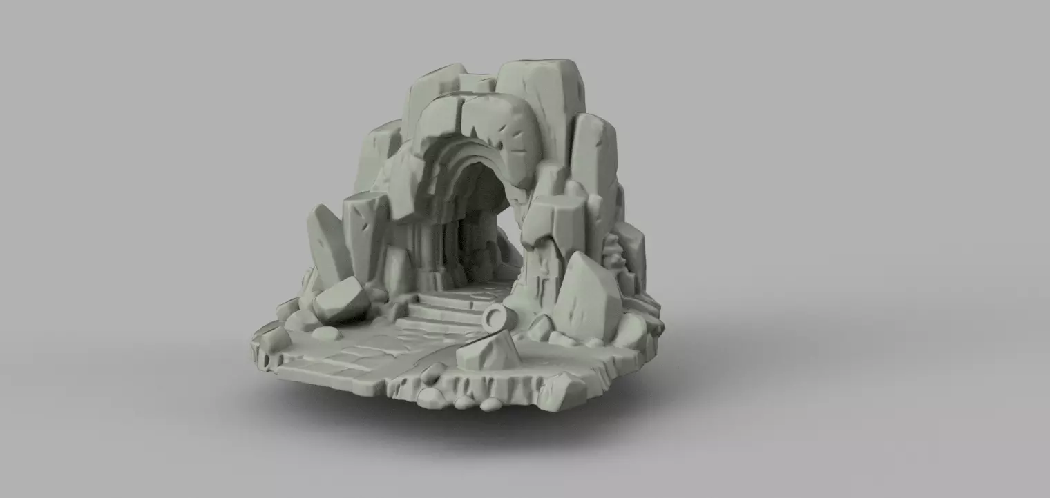 Ancient Cave Entrance Aquarium-Terrarium Decor 3D print model_0