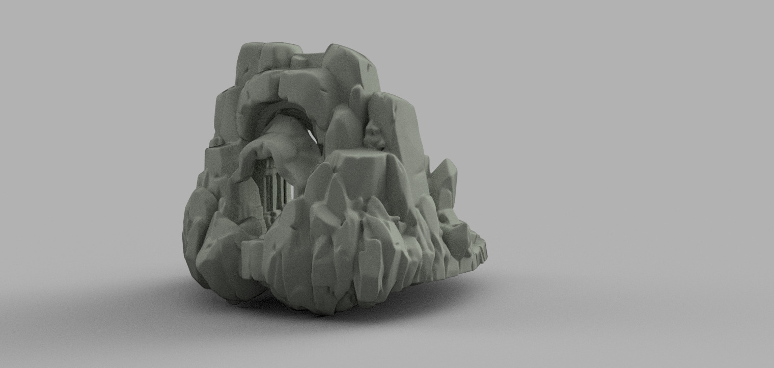 Ancient Cave Entrance Aquarium-Terrarium Decor 3D print model_2