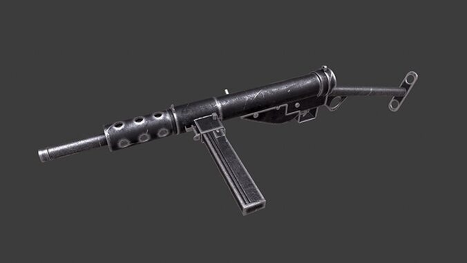 Sten MK 2 Submachine Gun Free low-poly 3D model