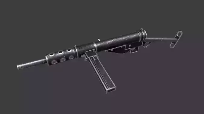 Sten MK 2 Submachine Gun Free low-poly 3D model