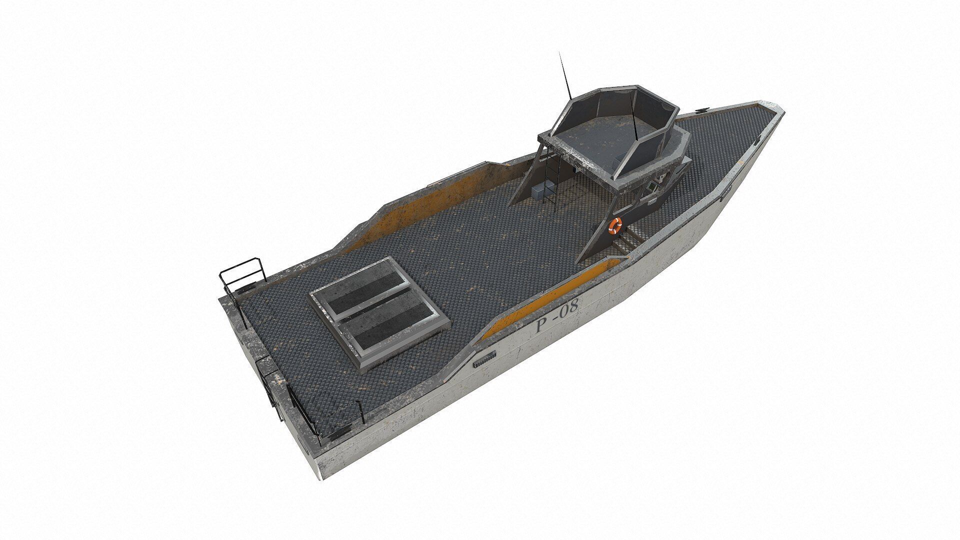 Patrol Boat Low-poly PBR Low-poly 3D model_7