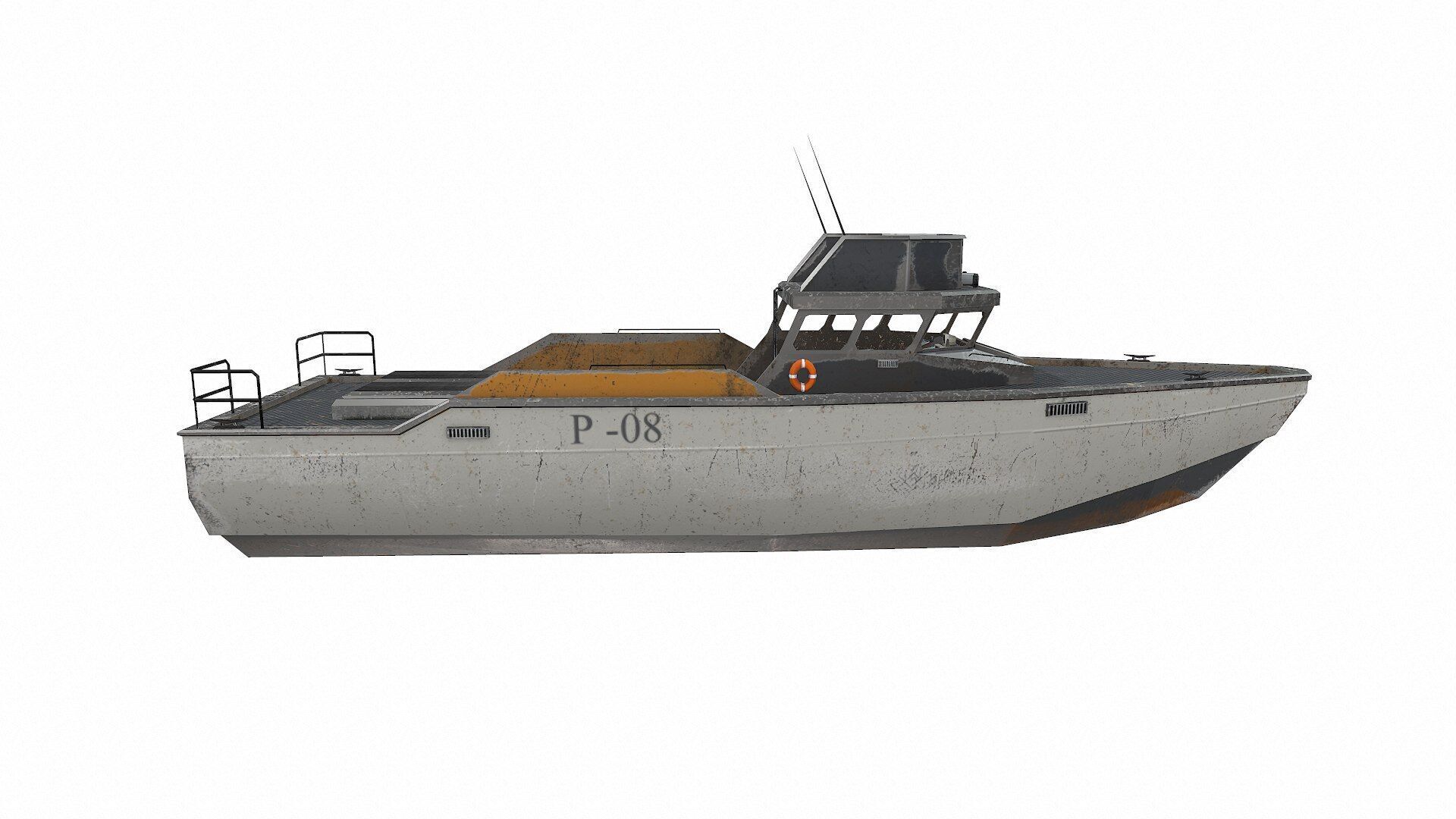 Patrol Boat Low-poly PBR Low-poly 3D model_8