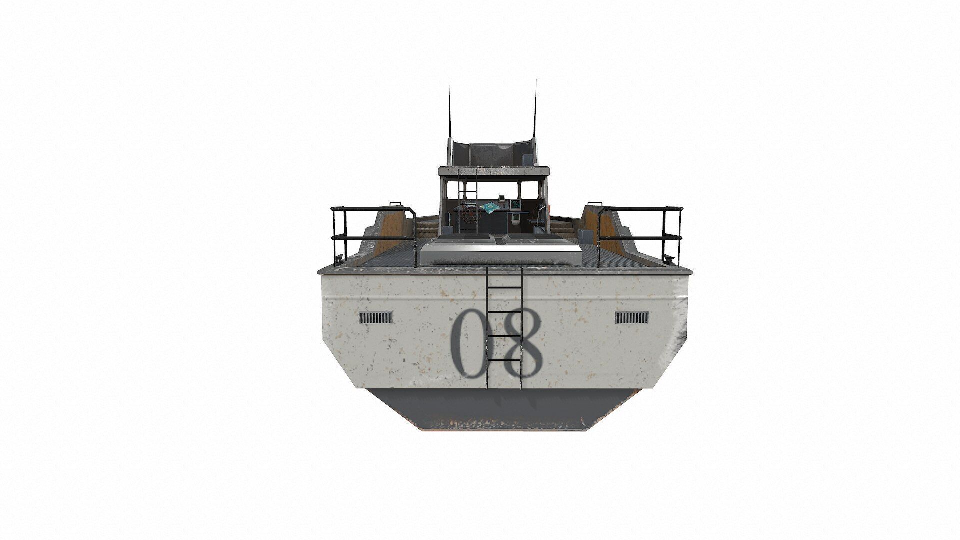 Patrol Boat Low-poly PBR Low-poly 3D model_4