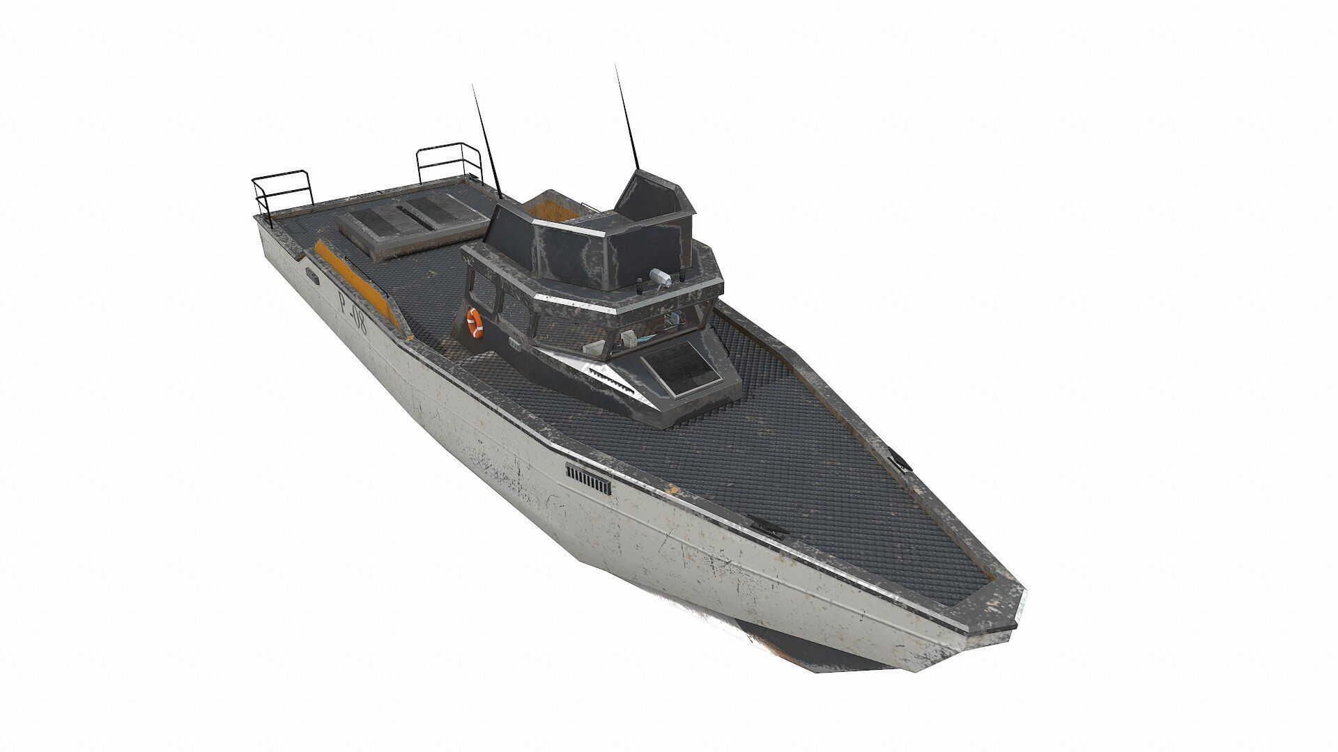 Patrol Boat Low-poly PBR Low-poly 3D model_14